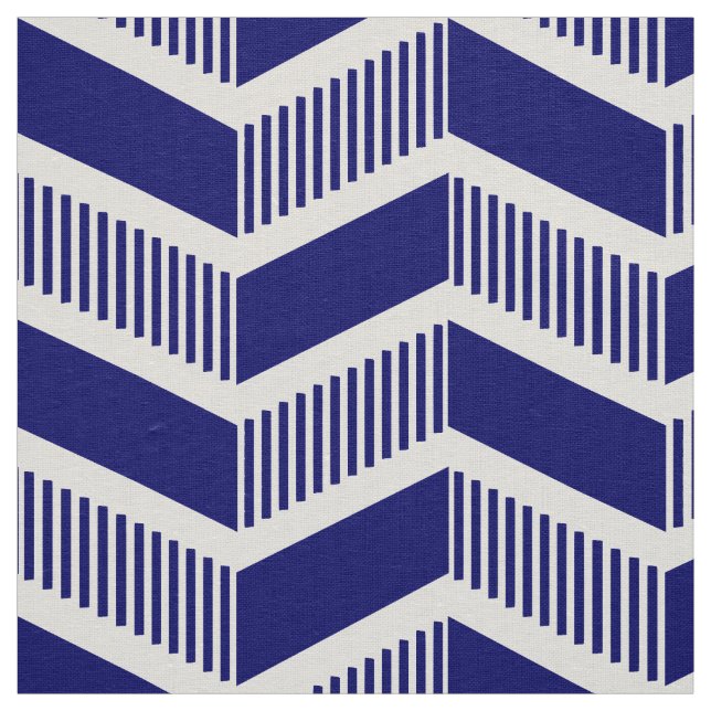 Stepped Chevrons - Deep Navy Stoff (Muster)