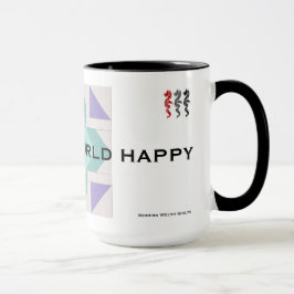 Steppen Sie die glückliche Welt Tasse