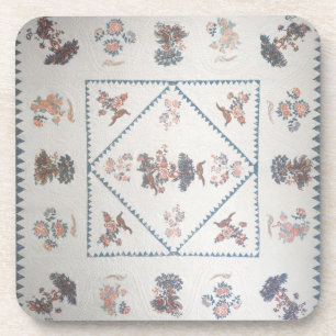 Steppen Sie "im Broderie Perse", c.1800 Getränkeuntersetzer