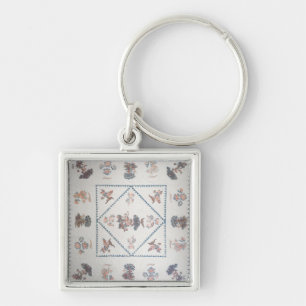 Steppen Sie "im Broderie Perse", c.1800 Schlüsselanhänger