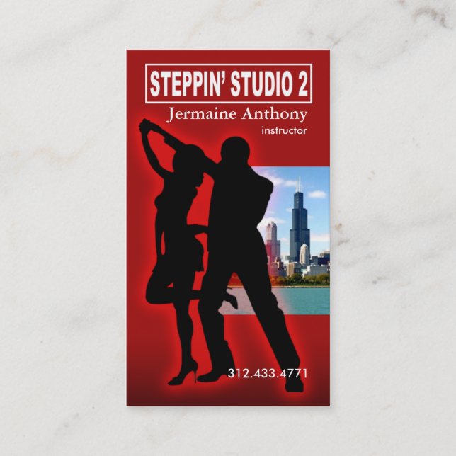 Steppin Chicago Art-städtischer Tanz-Lehrer Visitenkarte (Vorderseite)