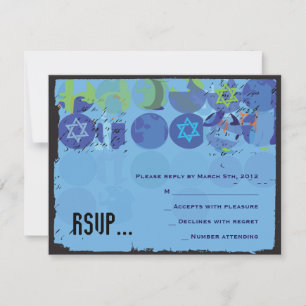 STEPPING STONES Bar Bat Mitzvah Reply Card RSVP Karte