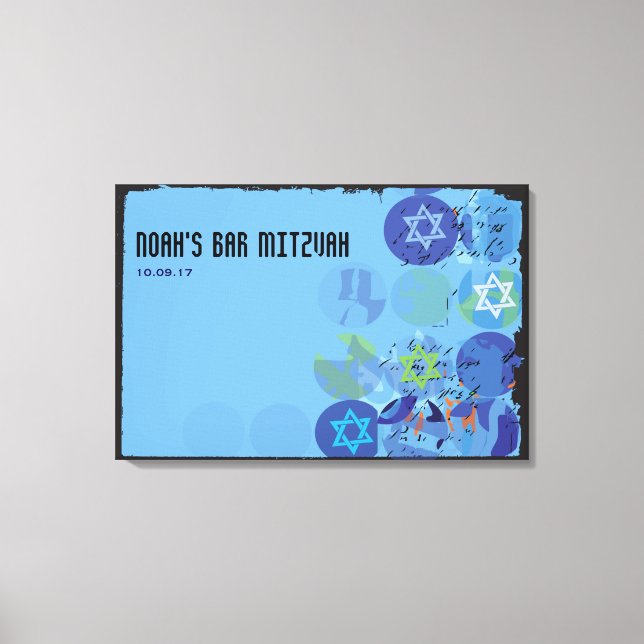 STEPPING STONES Bar Mitzvah Mitzvah Sign-In Board Leinwanddruck (Vorderseite)