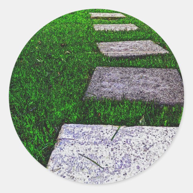 Stepping Stones by Shirley Taylor Runder Aufkleber (Vorderseite)