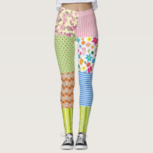 Steppquilten Patchwork-Muster Leggings