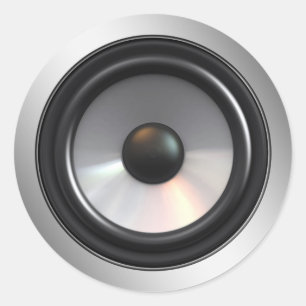 STEREO LAUTSPRECHER RUNDER AUFKLEBER