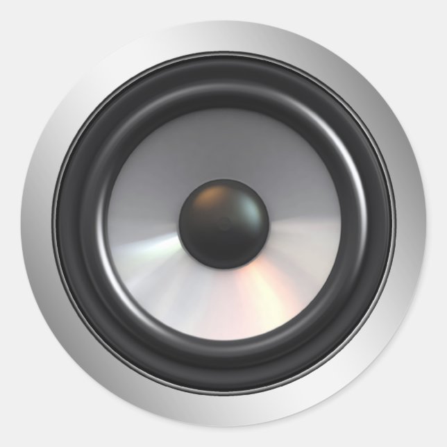 STEREO LAUTSPRECHER RUNDER AUFKLEBER (Vorderseite)
