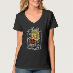 Stereo-Schallplatten-Enthusiast Musik Plattenspiel T-Shirt