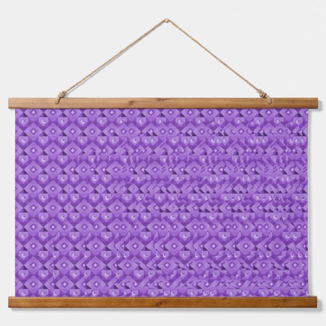 Stereogram 3d Heart Hands purple design art Wandteppich Mit Holzrahmen (Vorne)