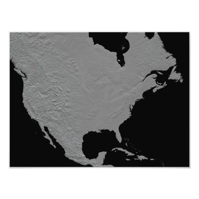 Stereoskopische Sicht Nordamerikas Fotodruck (Vorne)