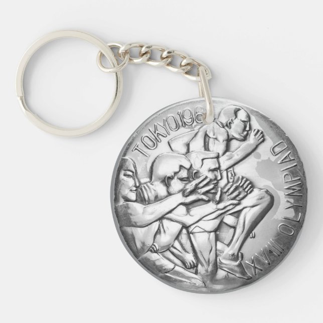 Sterling Silver Medal Tokyo Olympia 1964 Schlüsselanhänger (Vorderseite)