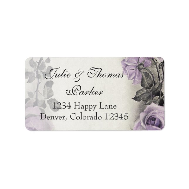 Sterling Silver Rose Wedding Address Labels Adressaufkleber (Vorne)