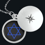 Sterling Stern david, brierblau auf schwarz Medaillon<br><div class="desc">Sterling Stern david,  brierblau auf schwarz</div>