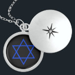 Sterling Stern david, brierblau auf schwarz Medaillon<br><div class="desc">Sterling Stern david,  brierblau auf schwarz</div>