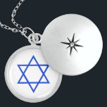 Sterling Stern von david, brüchig blau auf weiß Medaillon<br><div class="desc">Sterling Stern von david,  brüchig blau auf weiß</div>