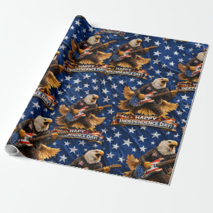Stern Amerikanischer Adler, frohes Unabhängigkeits Geschenkpapier