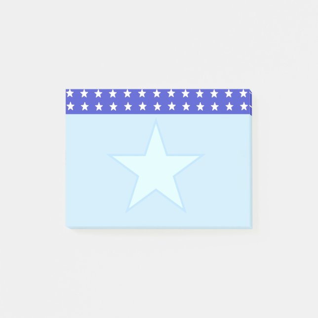Stern auf Hellblau Post-it Klebezettel (Vorderseite)