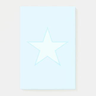 Stern auf Light Blue Post-it Klebezettel