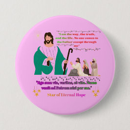 Stern der ewigen Hoffnung hellrosa Button