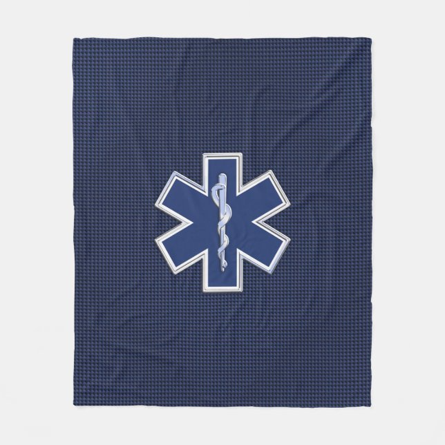 Stern der Leben-Sanitäter-Kohlenstoff-Faser-Art Fleecedecke (Vorderseite)