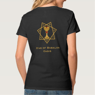 Stern des Babalon-Gold-Logos Zweimal V-Nacken-T -  T-Shirt