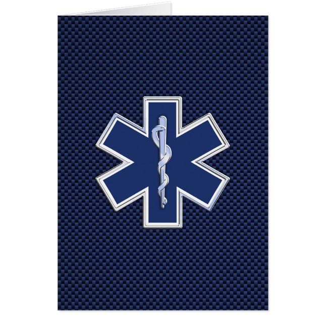 Stern des Leben-Sanitäters EMS auf blauer (Vorne)