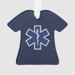 Stern des Leben-Sanitäters EMS auf blauer Ornament
