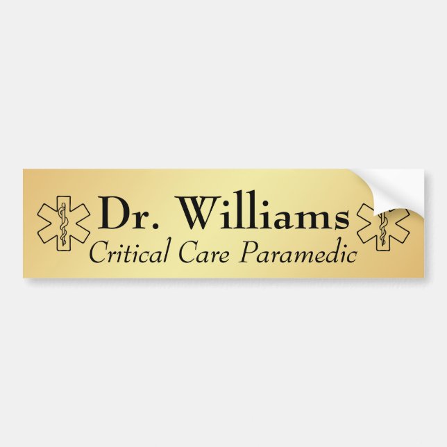 Stern des Lebens EMT Rettungsassistent Individuell Autoaufkleber (Vorne)