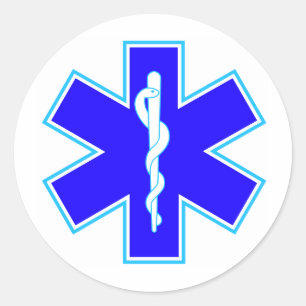 Stern des Lebens (Krankenwagen) Runder Aufkleber