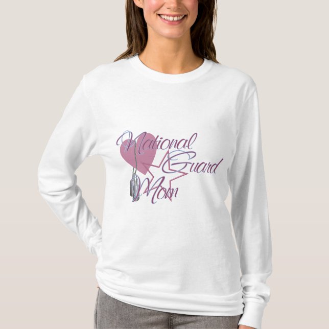Stern des nationaler Schutz-Mama-Herz-N T-Shirt (Vorderseite)