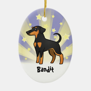 Stern-DobermannPinscher (schlaffe Ohren) Keramikornament