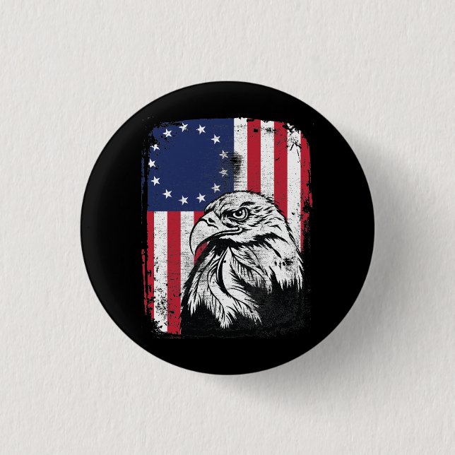 Stern-Flaggeadler Betsy Ross 13 Button (Vorderseite)