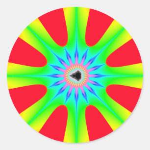 Stern - Fraktal-Aufkleber Runder Aufkleber