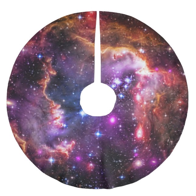 Stern-gefüllte kleine Magellanic Polyester Weihnachtsbaumdecke (Vorderseite)