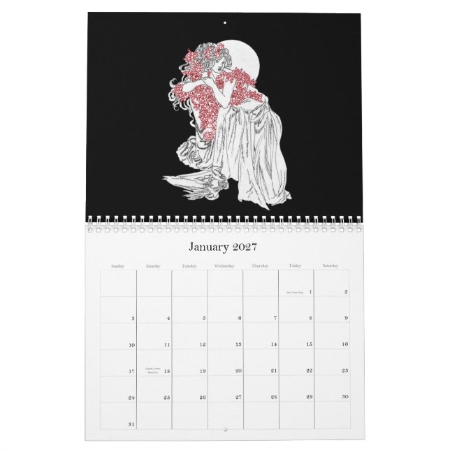 Stern gefüllter Tierkreis-Kalender Kalender (Jan 2027)