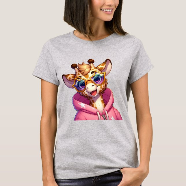 Stern-Giraffe-Cartoon T-Shirt (Vorderseite)