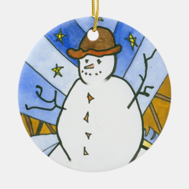 Stern-Jongleur-Weihnachtsbaum-Verzierung Keramik Ornament (Vorne)