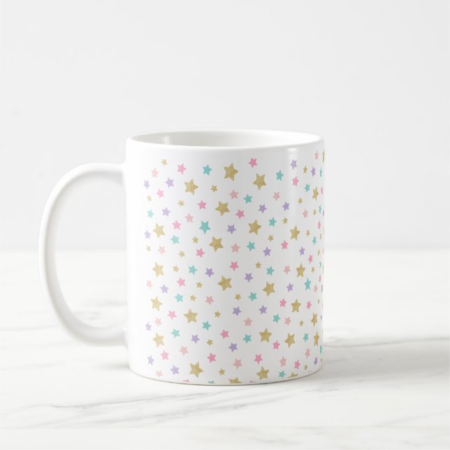 Stern-klassisches Tassen-Weiß 11 Unze Kaffeetasse (Links)