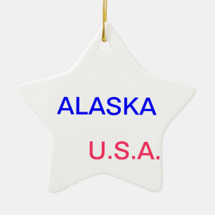 Stern mit Alaska und Juneau auf ihm Keramikornament