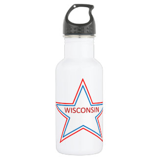 Stern mit Wisconsin in ihm Edelstahlflasche