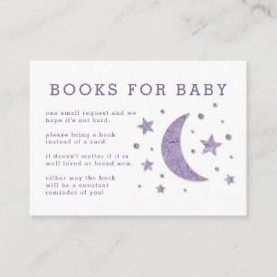 Stern-Mond-Lavendel-Babyparty-Buch-Antrag-Karte Begleitkarte