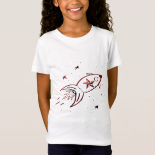 Stern Rocketship rote schwarze kombinierte - T-Shirt