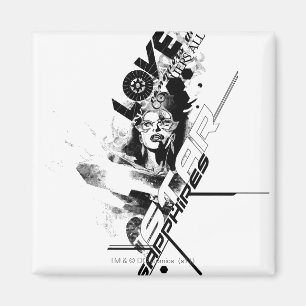 Stern-Saphir-Grafik 9 Magnet