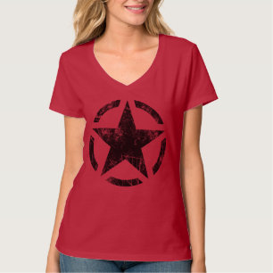 Stern-Schablone Vintage-Aufkleber T-Shirt