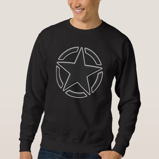 Stern-Schablone-Vintage Flecken-Art Sweatshirt (Vorderseite)