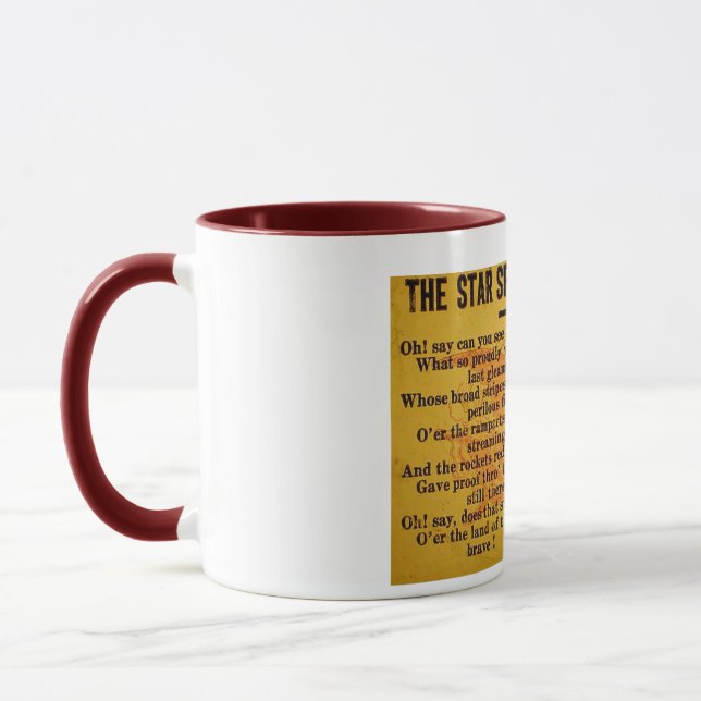 Stern Spangled Fahnen-magische Laternen-Dia Tasse (Links)