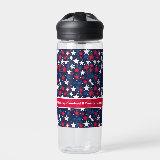Stern-Spangled-Hydration: Custom Red, White, Blue Trinkflasche (Vorderseite)