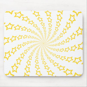 Stern-Spirale: Gelb u. Weiß: Kundenspezifisches Mousepad