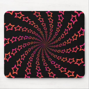 Stern-Spirale: Orange u. Rosa: Kundenspezifisches Mousepad