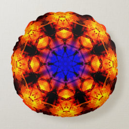 Stern-Supernova-Mandala Rundes Kissen